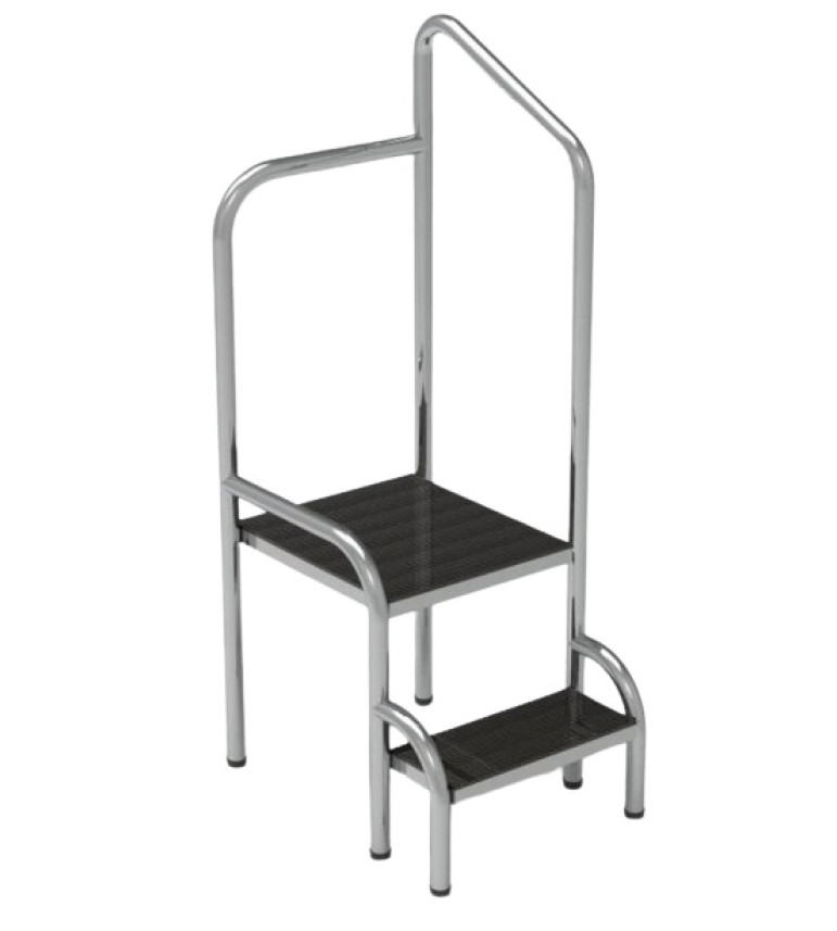 Escada 2 Degraus para Doppler Inox S-0480-7 - Salutem Móveis Hospitalares